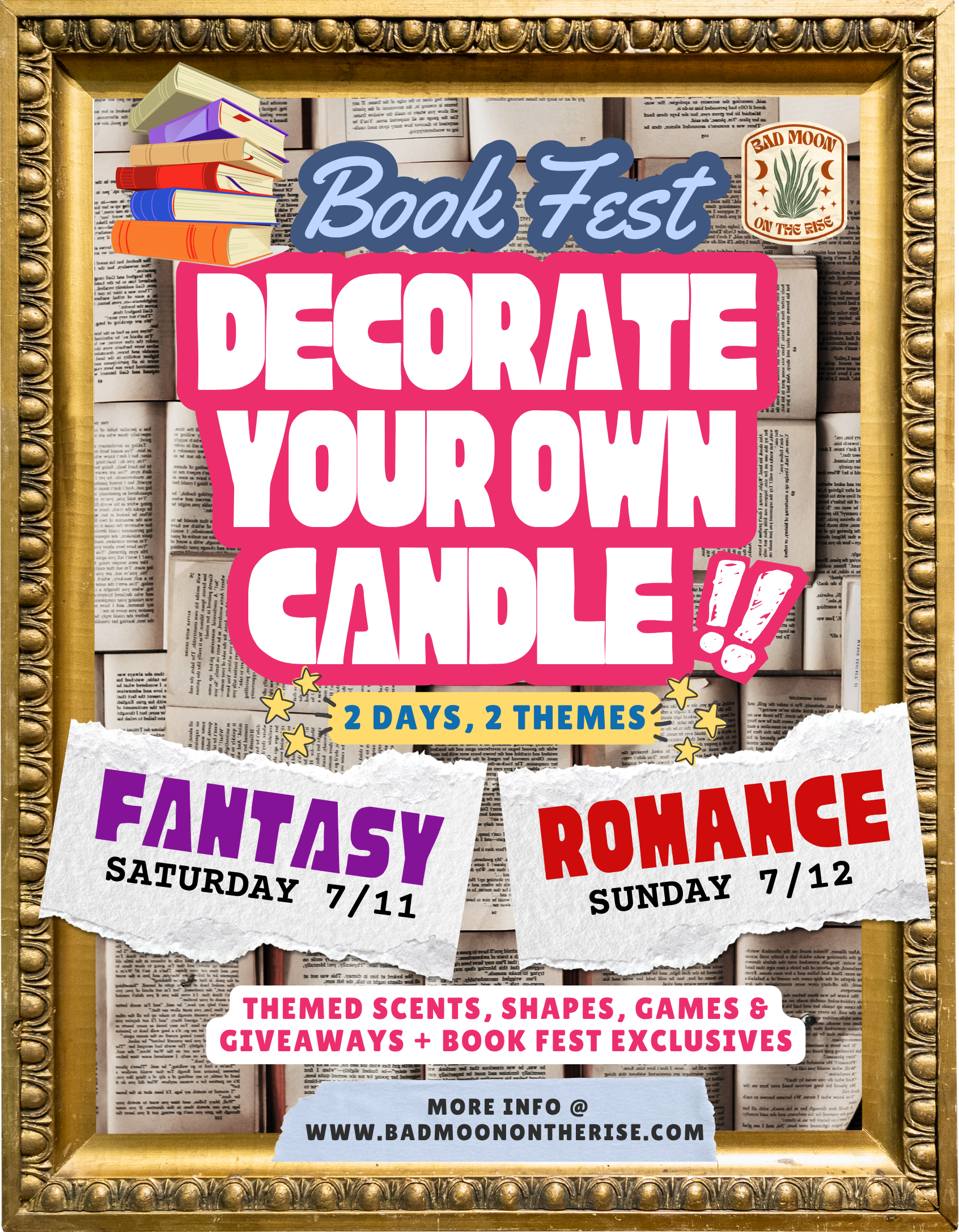 7/11 & 7/12 - Book Fest Candle Decorating